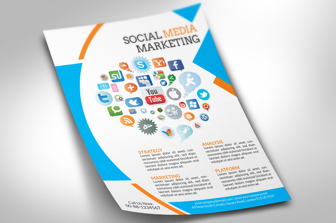 Social Media Marketing Flyer ~ Flyer Templates on Creative ...