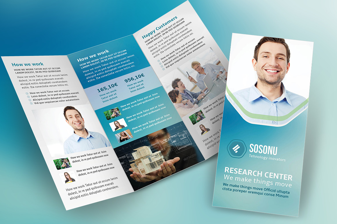 Clean Business Trifold Brochure ~ Brochure Templates on 
