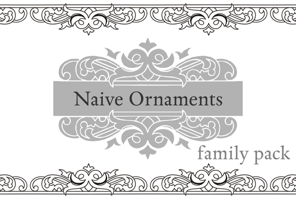 ornament font banner Ornaments Family Symbol Naive Creative Fonts Market ~ on Pack