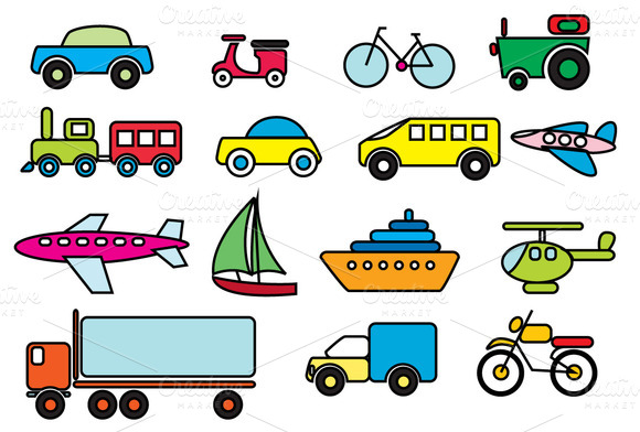 Transportation Colour Vector ~ Icons on Creative Market