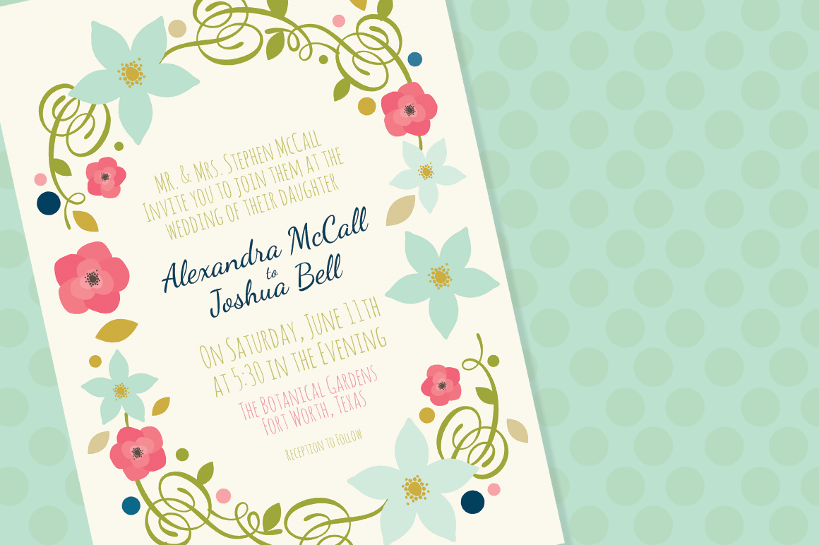 Spring Floral Invite Invitation Templates on Creative Market