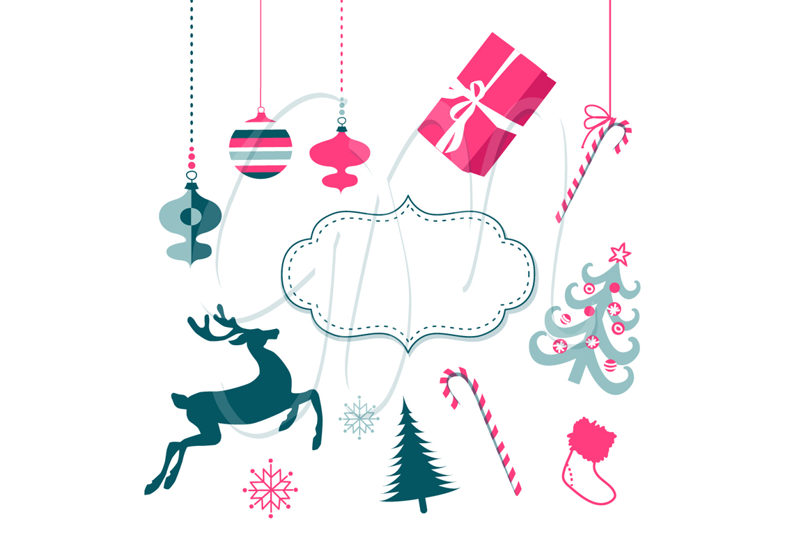 Christmas Clip Art,ornaments ~ Illustrations on Creative Market