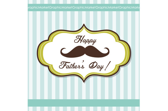 Father's Day Mustache Card template ~ Illustrations on Creative Market