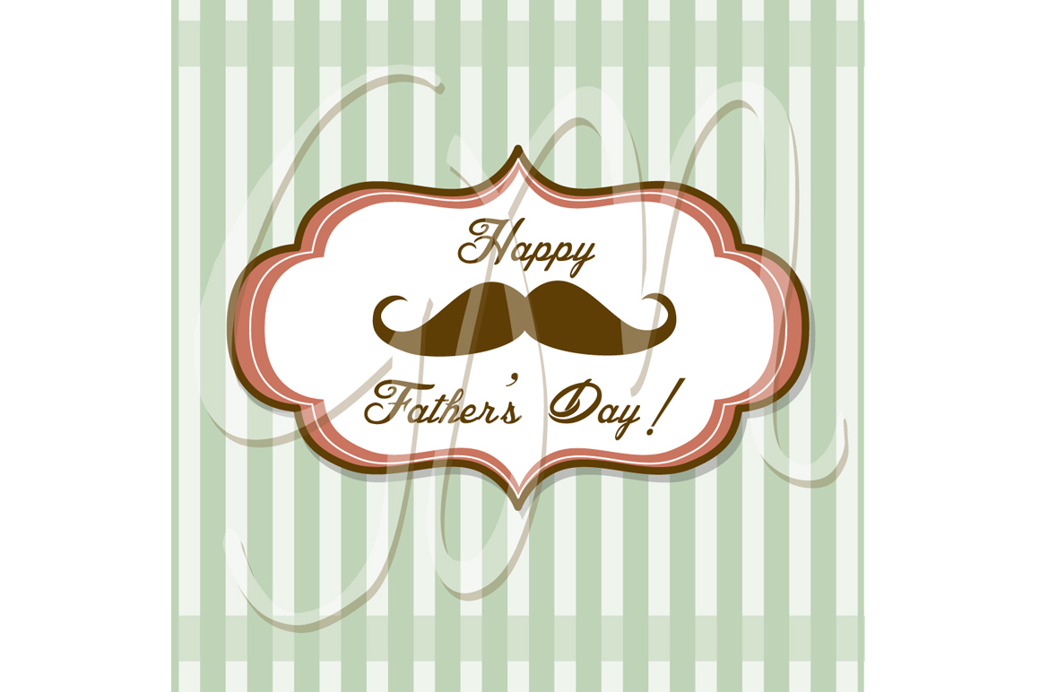 Father's Day Mustache Card template ~ Illustrations on Creative Market