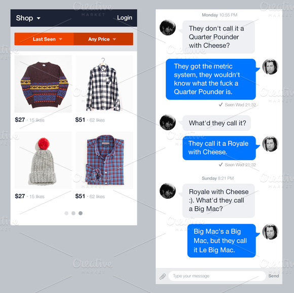 -%30 Flat UI Kit for iOS7 ~ Website Templates on Creative Market