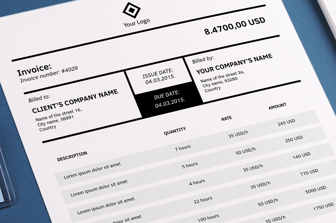 Invoicing Template Indesign Stationery Templates On Creative Market Graphic Design Invoice Template Indesign