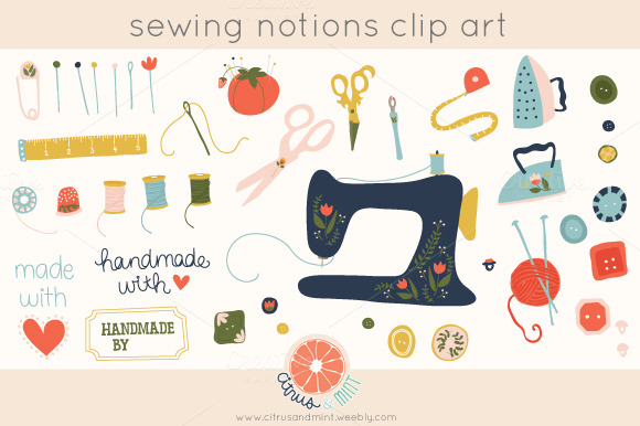 sewing notions clip art ~ Illustrations on Creative Market