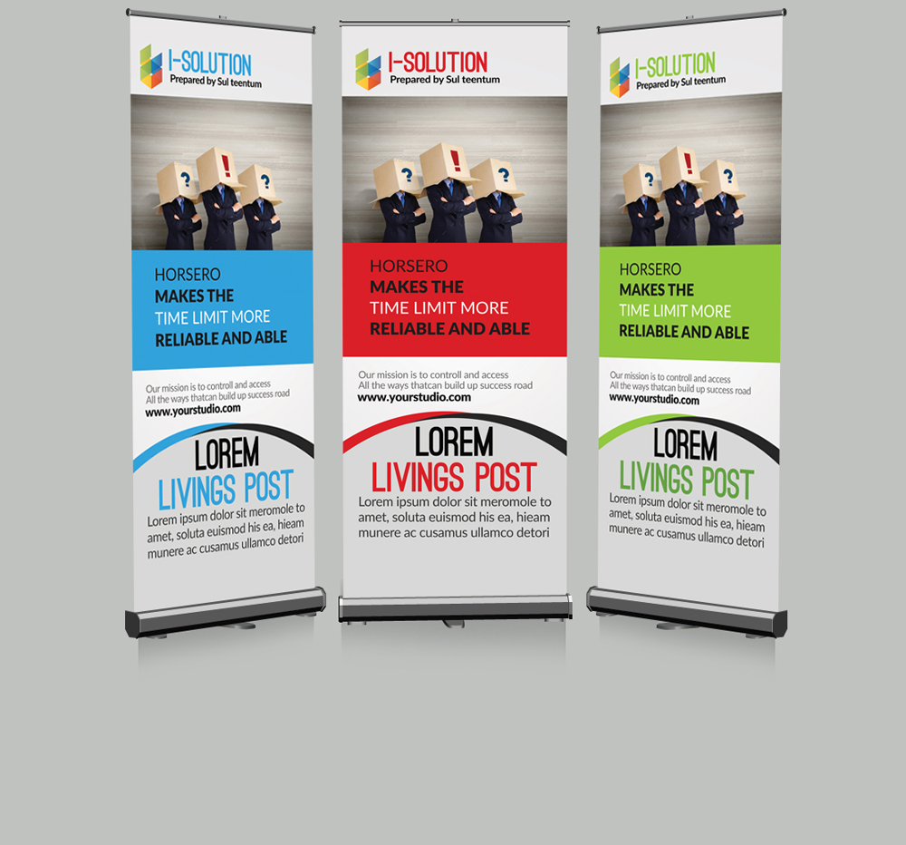 Creative Roll Up Banner Presentation Templates on 