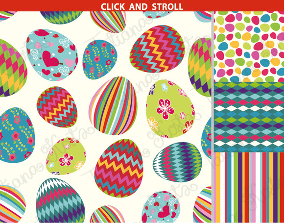 Easter pattern eggs set 01.Vector - Illustrations - 4