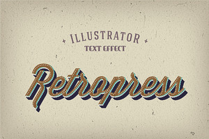 Retropress Illustrator Text Effects
