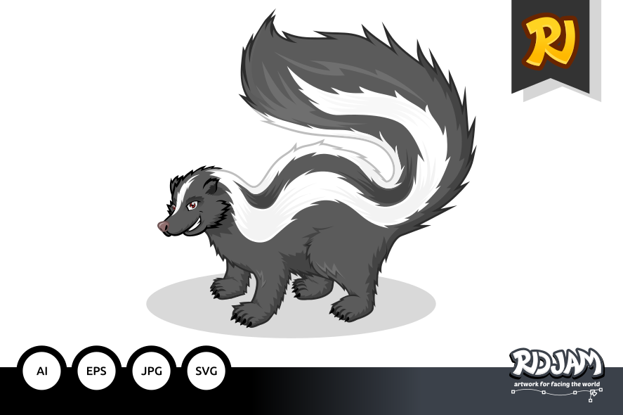 Striped Skunk Cartoon ~ Graphics on Creative Market