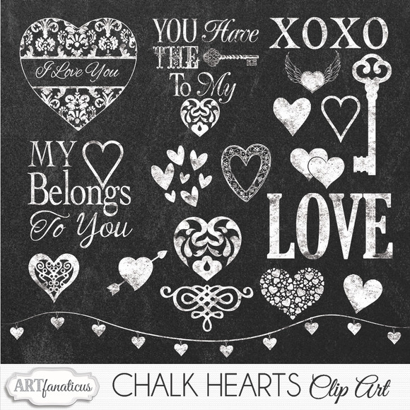 free chalkboard heart clipart - photo #2