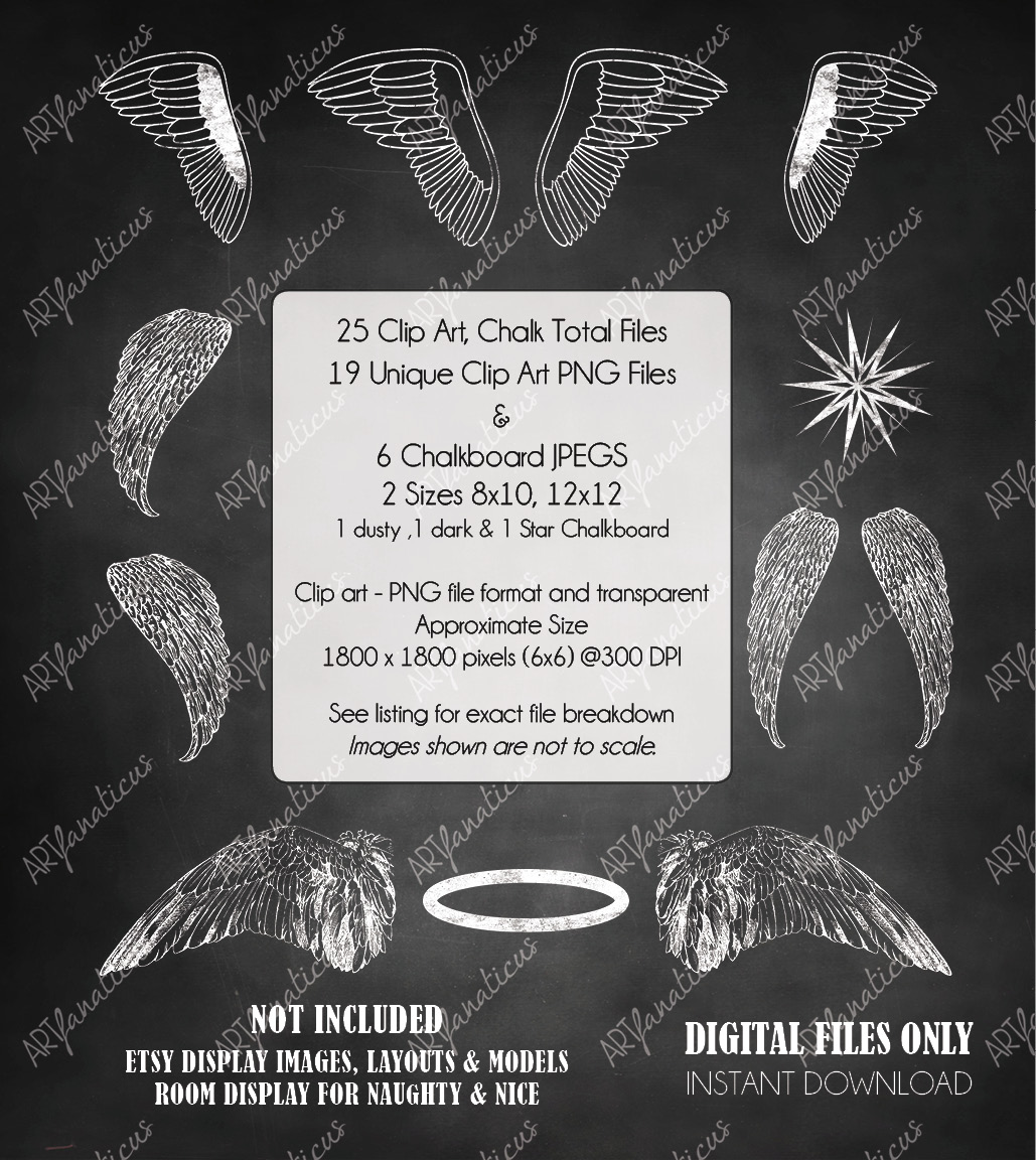 PHOTO ANGEL CHALK CLIPART Illustrations on Creative Market