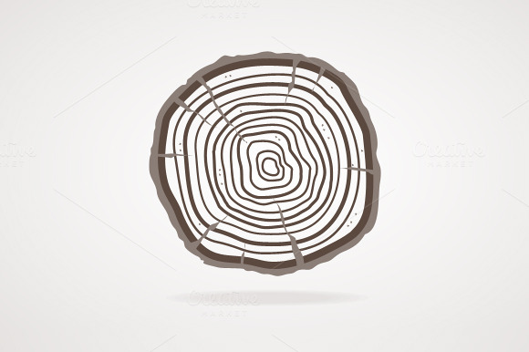 Vector tree rings. Flat Design ~ Objects on Creative Market