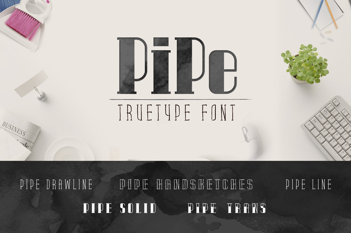 Pipe TrueType Font Display Fonts on Creative Market