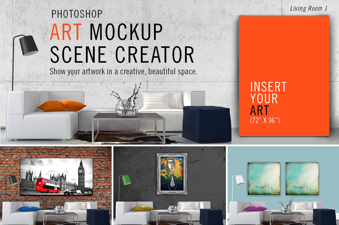Download Art Mockup Scene Creator LR1 ~ Product Mockups on Creative ...