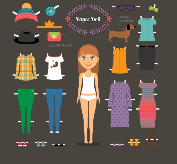 paper dolls dress up cartoon