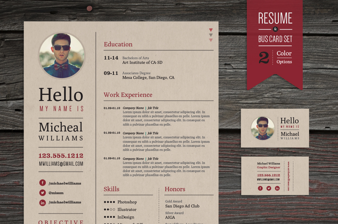 Creative Resume & Business Card Set Resume Templates On