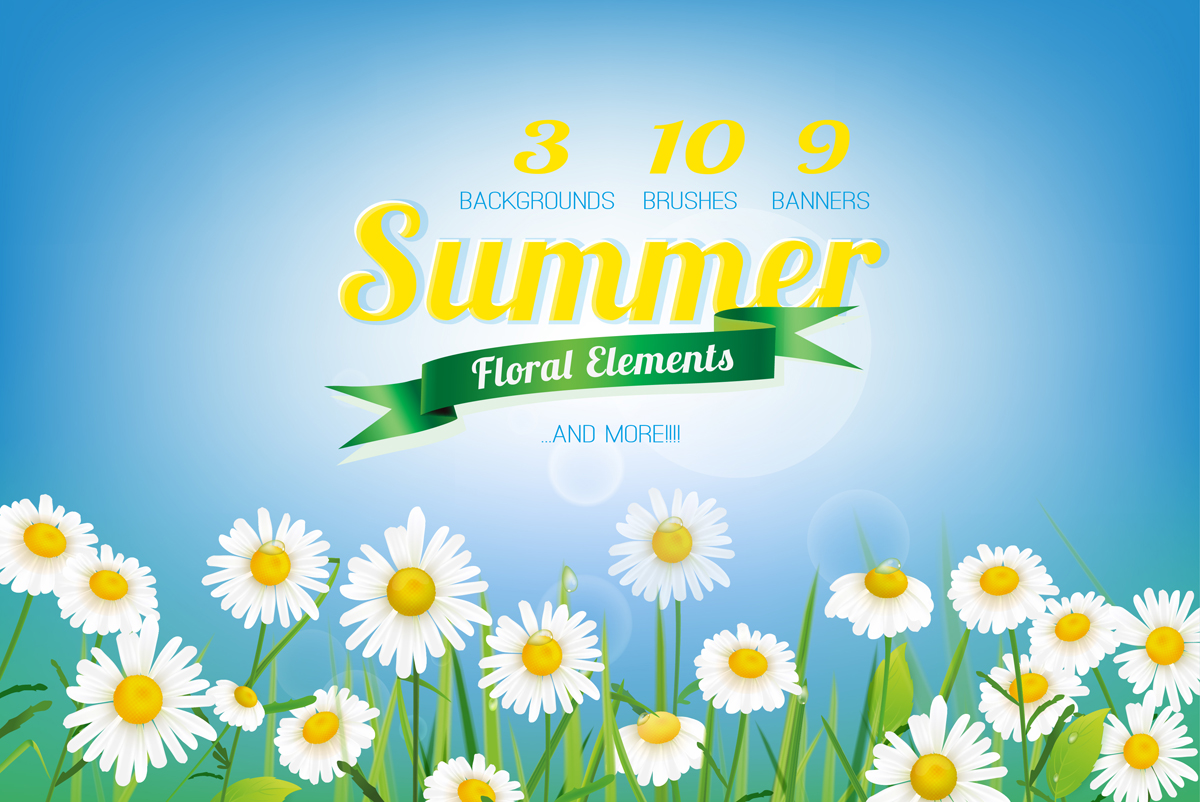 Summer Floral Elements ~ Illustrations on Creative Market