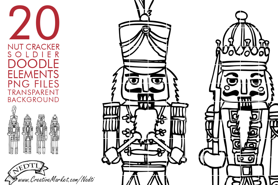 Nut Cracker Soldier Doodle PNG Illustrations on Creative Market