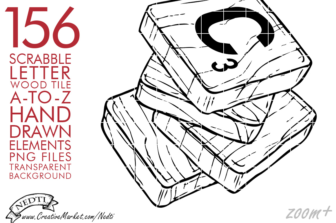 Wooden Scrabble Tile AZ Alphabet Illustrations on Creative Market