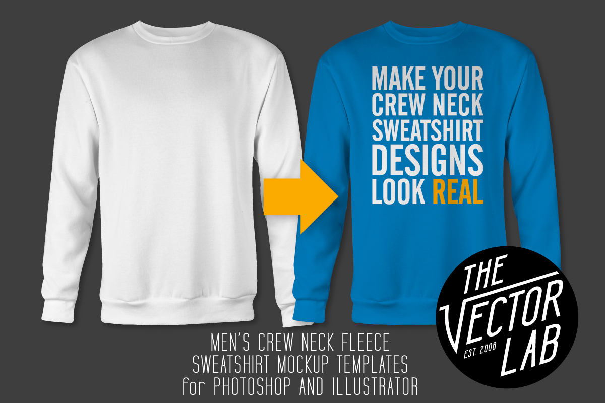 Download Men's Crew Neck Sweatshirt Templates ~ Product Mockups on ...