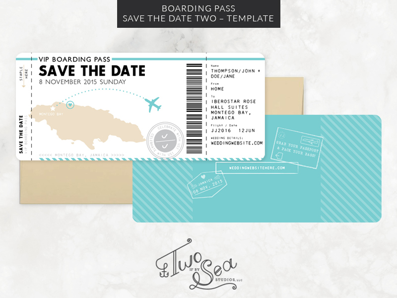 Boarding Pass Save The Date Template Invitation Templates On Creative Market Passport Save The Date Template