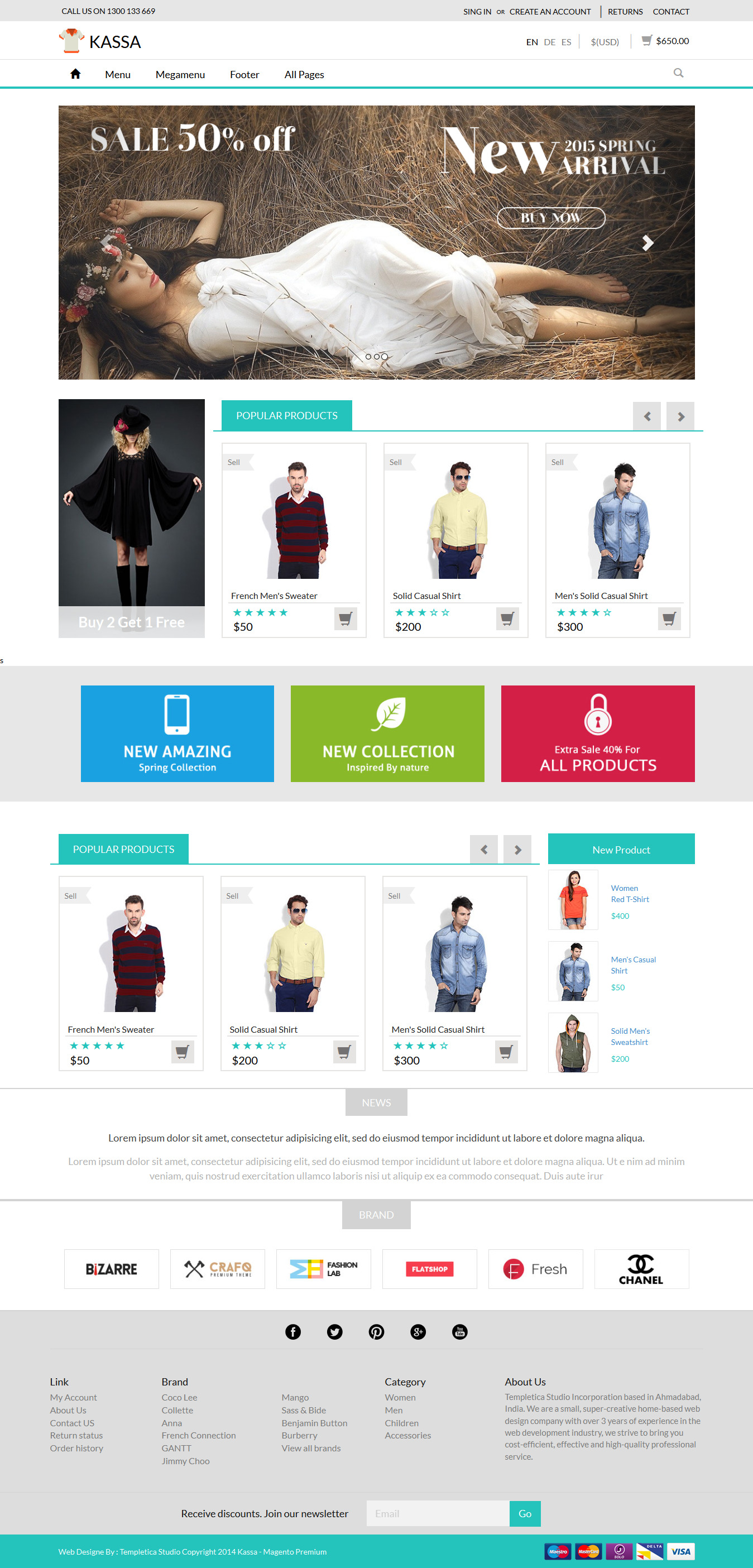 Kassa Ecommerce Responsive Template ~ Bootstrap Themes on Creative Market