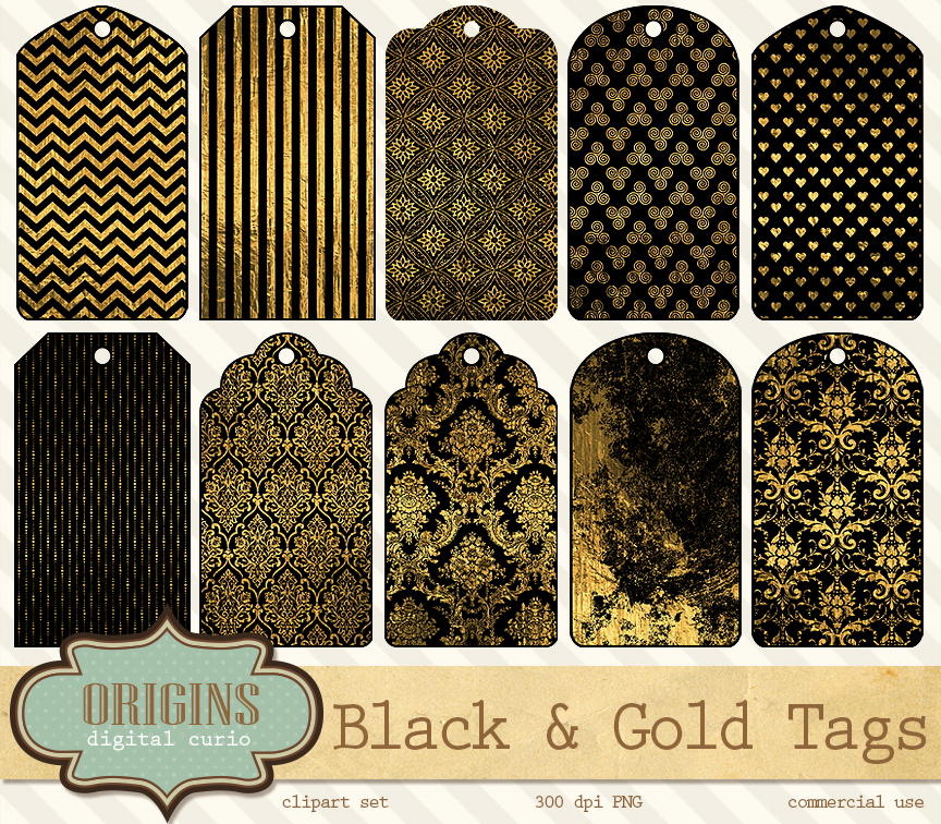 Black and Gold Gift Tags ~ Graphics on Creative Market