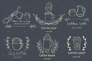 Handdrawn coffee shop logo creator