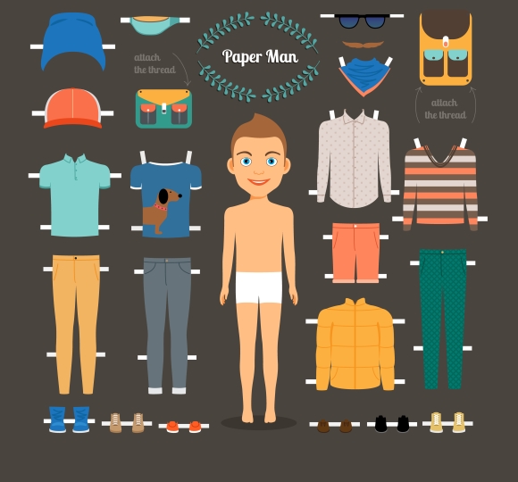 Male Paper Dolls Cut Outs