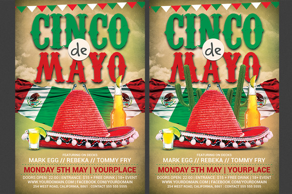 Cinco De Mayo Flyer Template 3 Flyer Templates On