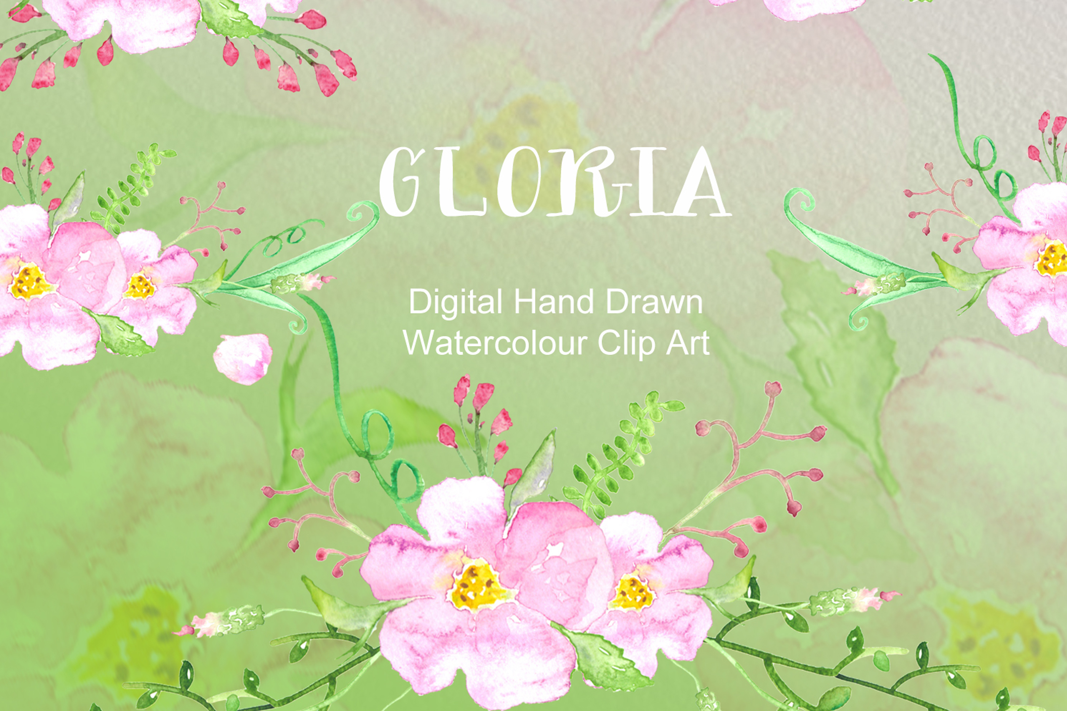 Gloria soft Watercolor Clip Art ~ Graphics on Creative Market