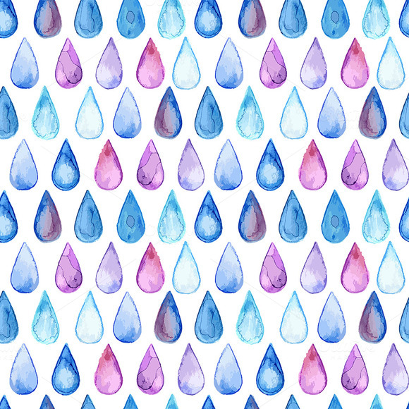 Vector Seamless Pattern with Drops ~ Patterns on Creative Market