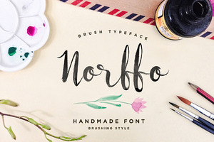 Norffo Font + Watercolor Brush