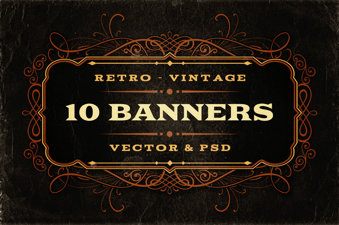 10 Retro  Vintage  Banners  Logo Templates on Creative Market