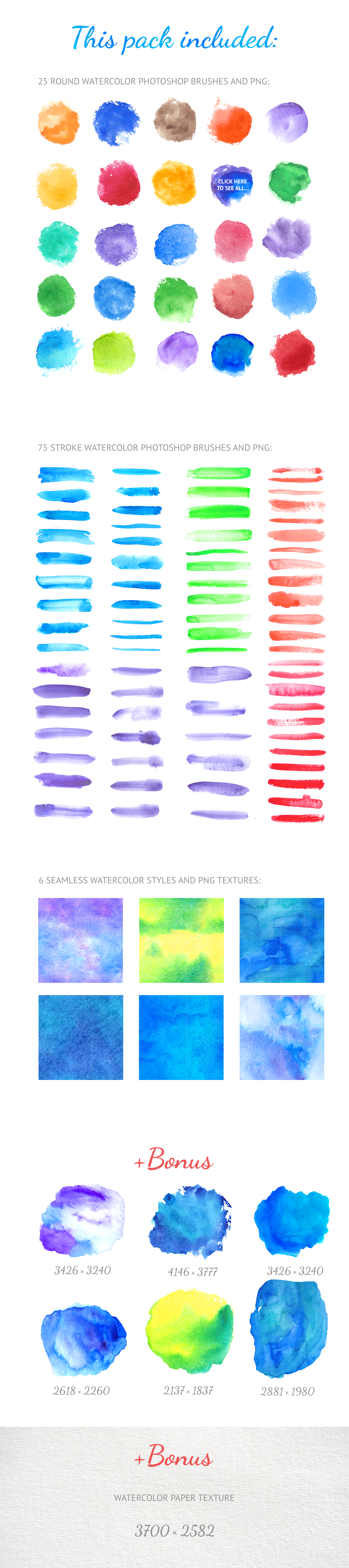 Watercolor brushes and styles ~ Brushes on Creative Market