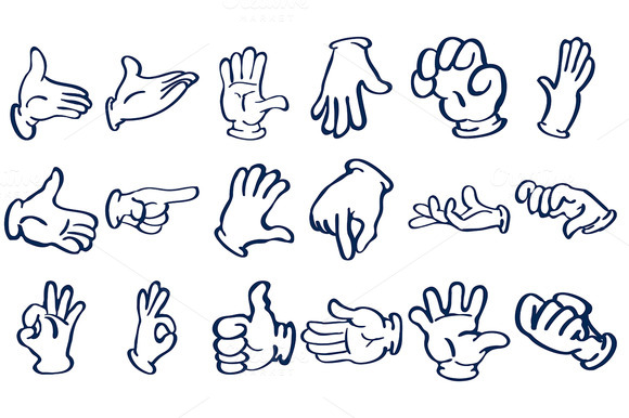 Cartoon gloved hands. Vector ~ Illustrations on Creative Market