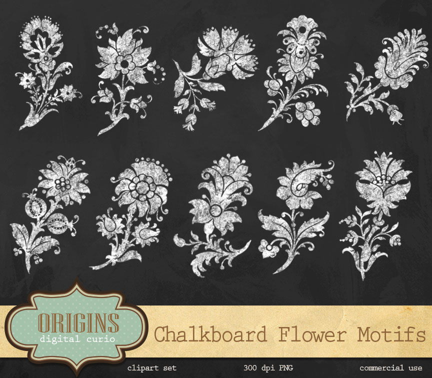 free chalkboard flower clipart - photo #39