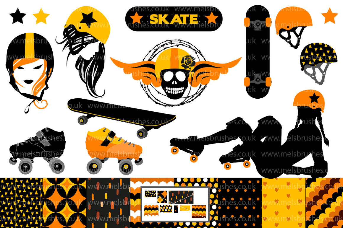  Roller  Derby  Skateboard Graphics  Illustrations on 