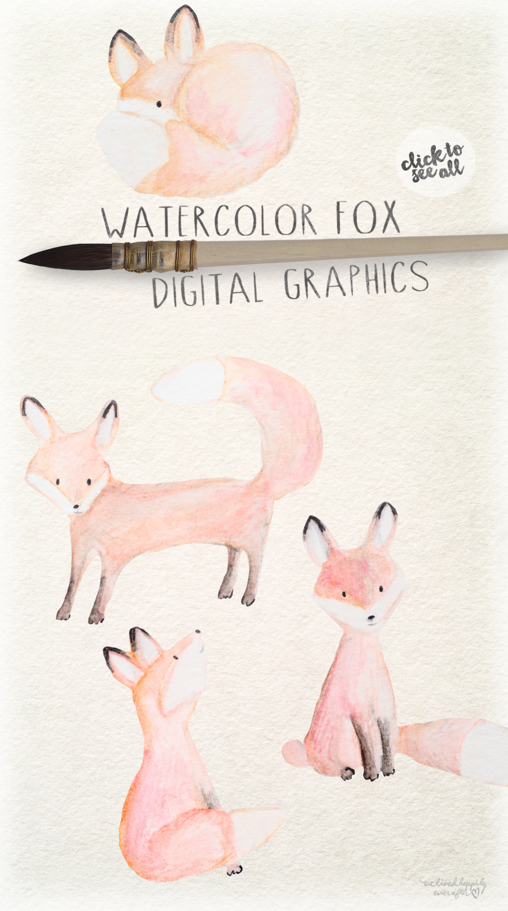 Watercolor Fox Digital Graphics ~ Illustrations on Creative Market