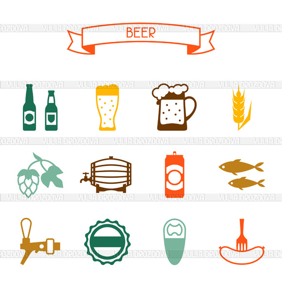 Beer Icons And Pattern