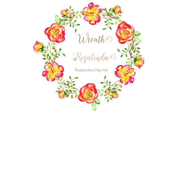 Wreath Rosalinda Watercolor Clip Art Wreath Rosalinda Watercolor Clip Art