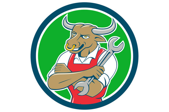 Bull Mechanic Spanner Standing Circl Bull Mechanic Spanner Standing Circl