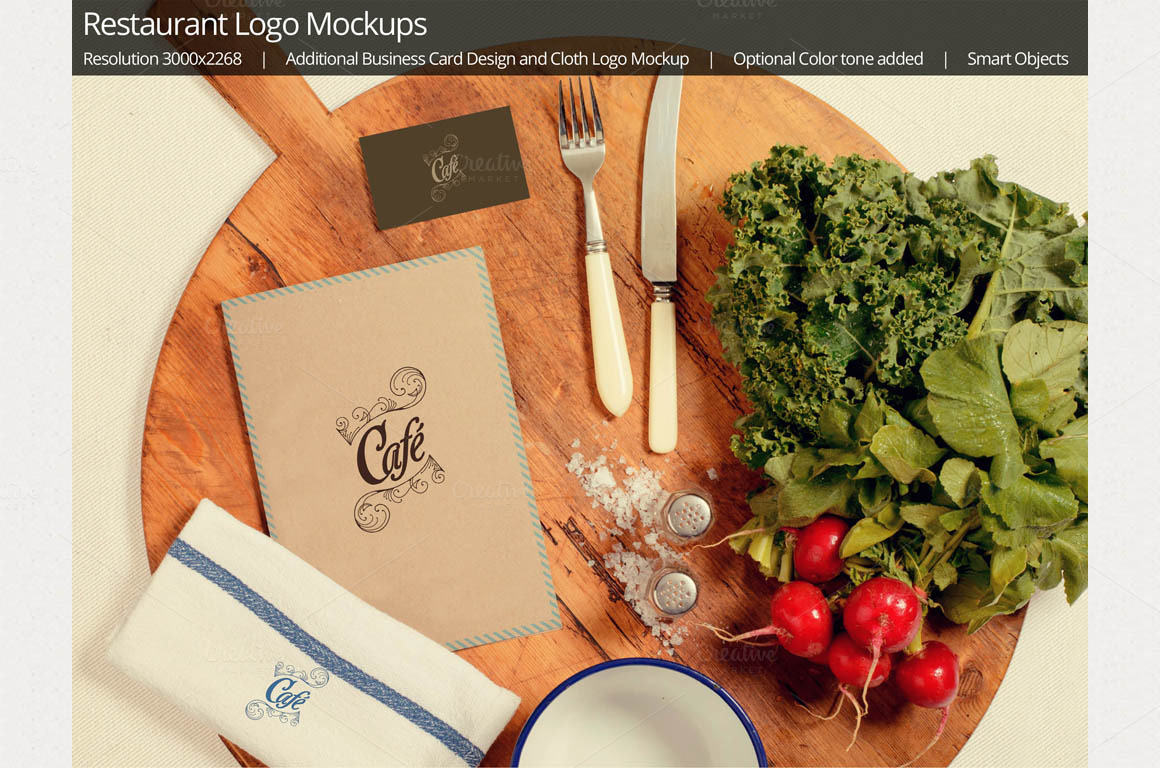 Download Restaurant Logo Mockup 4 ~ Product Mockups on Creative Market