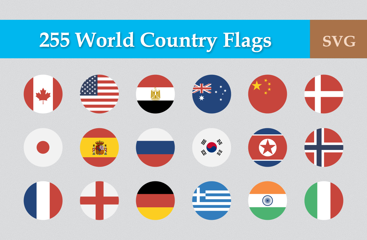 255 Flat & Vector Circular Flag ~ Icons on Creative Market