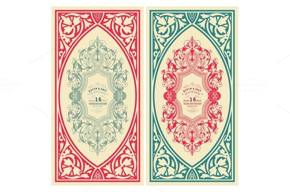 Set Of Retro Wedding Cards Set Of Retro Wedding Cards