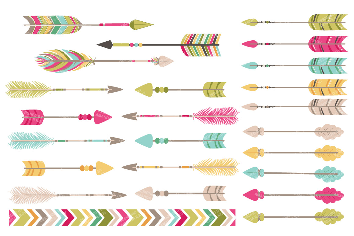 Bohemian Arrows Clipart & Vectors Illustrations on Creative Market