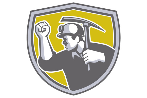 Coal Miner Clenched Fist Pick Axe Sh Coal Miner Clenched Fist Pick Axe Sh