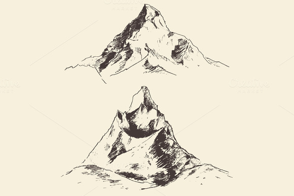 Set Of Mountains Illustrations Set Of Mountains Illustrations